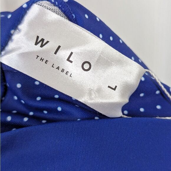 WILO Royal Blue White Polkadot Sports Bra size L - Picture 10 of 11